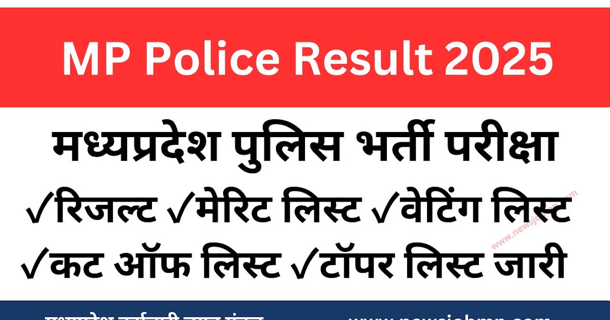 MP Police Constable Result 2025