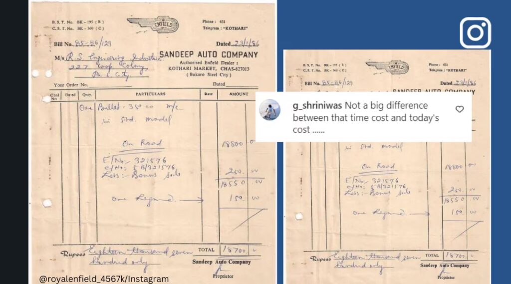 Royal Enfield Old Bill Viral